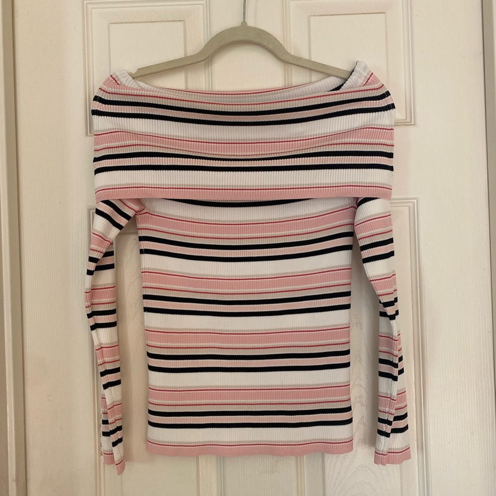 Striped Off-Shoulder Women's Top